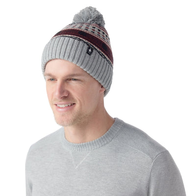 SMARTWOOL Fairisle Fleece Lined Beanie Light Gray Heather 545