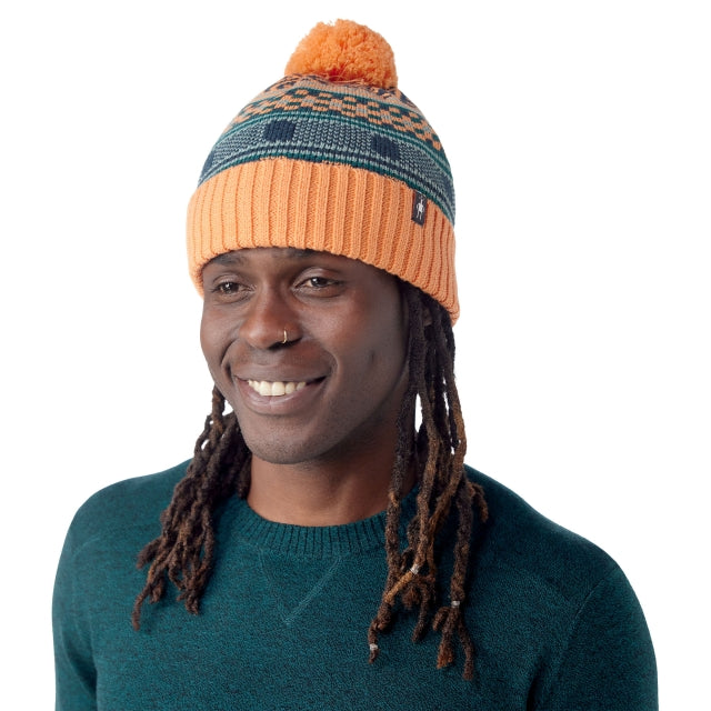 SMARTWOOL Fairisle Fleece Lined Beanie Apricot N64