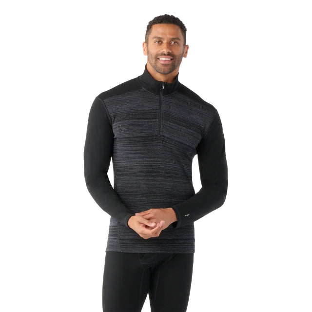 SMARTWOOL Men's Classic Thermal Merino Base Layer 1/4 Zip Black Color Shift K42