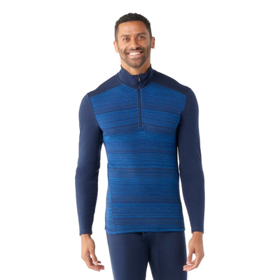 SMARTWOOL Men's Classic Thermal Merino Base Layer 1/4 Zip Deep Navy Color Shift K61