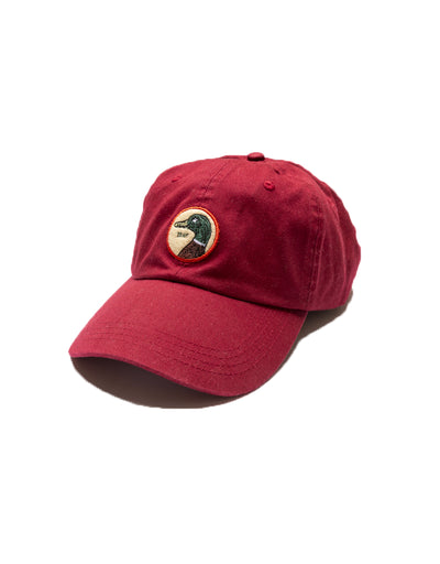 DUCK HEAD Circle Patch Twill Hat Washed Red