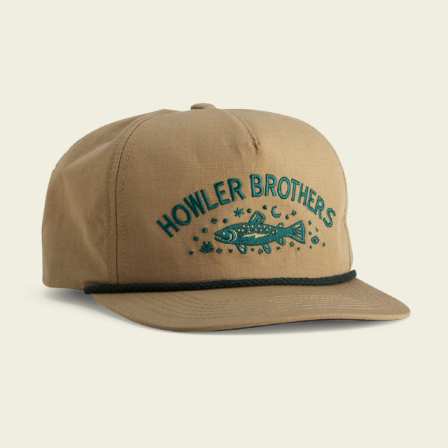 HOWLER BROS Unstructured Snapback Hats Creative Creatures Trout/Khaki