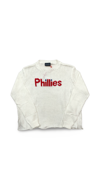 WOODEN SHIPS Women's Phillies Crew Cotton Sweater Breaker White
