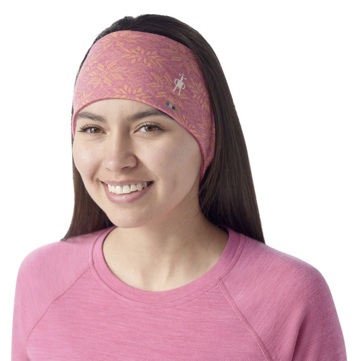 SMARTWOOL Thermal Merino Reversible Headband Garden Pink Digi Snow P14