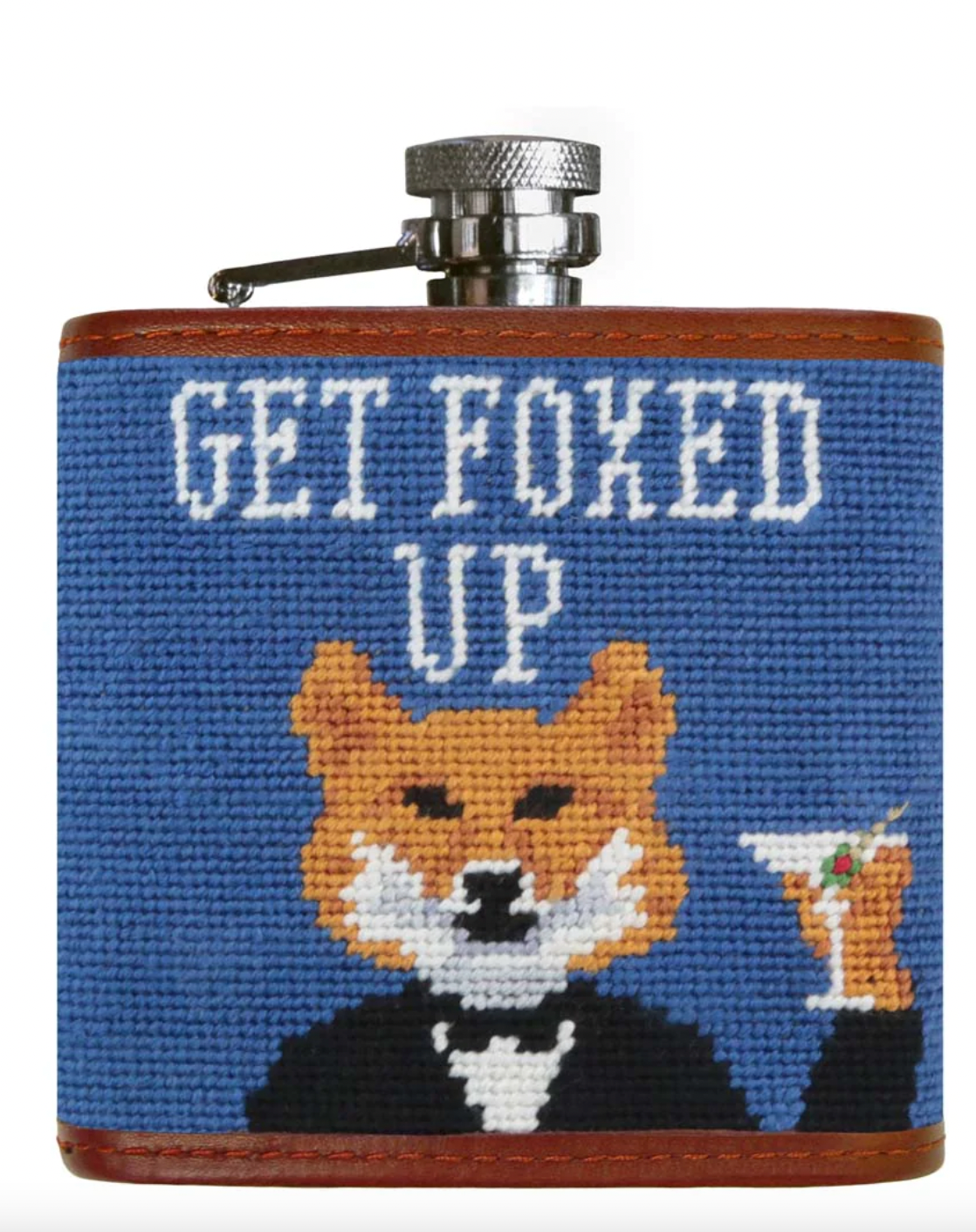 SMATHERS Needlepoint Flask Get Foxed Up