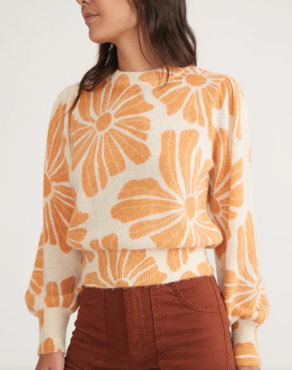 Women's Printed Alma Puff Sleeve Sweater