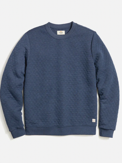 MARINE LAYER Men's Corbet Quilted Crewneck Navy Heather