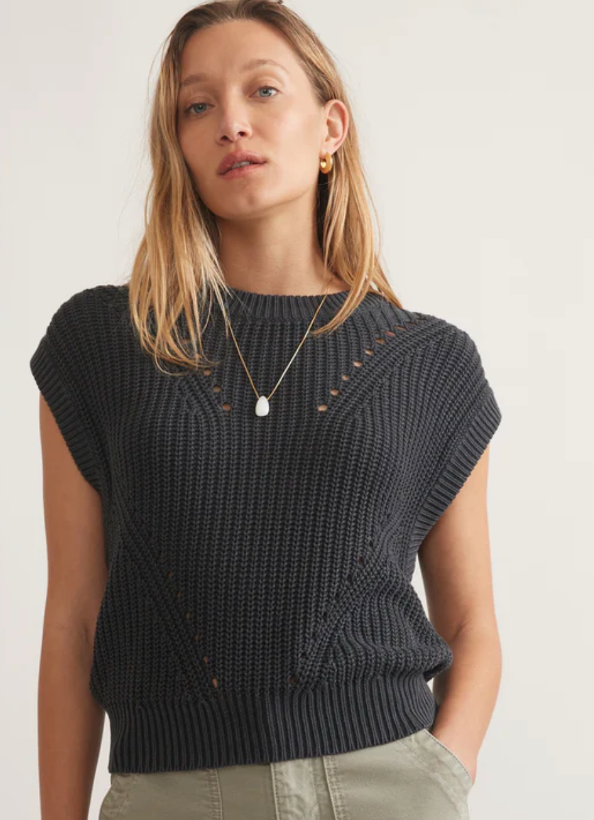 MARINE LAYER Women's Ramona Sweater Vest Black