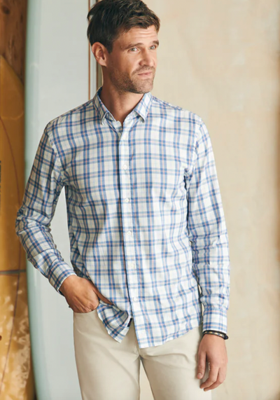 FAHERTY Men's The Movement Sport Shirt pring Valley Plaid AID / S