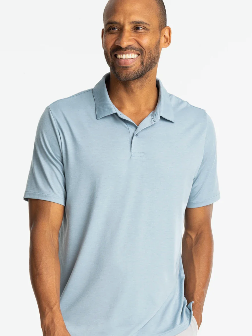 FREE FLY Men's Elevate Polo Blue Fog