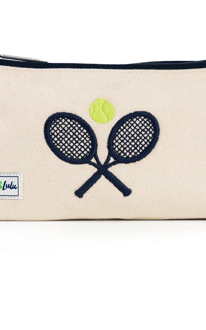 AME&LULU Brush it Off Cosmetic Case Classic Racquets