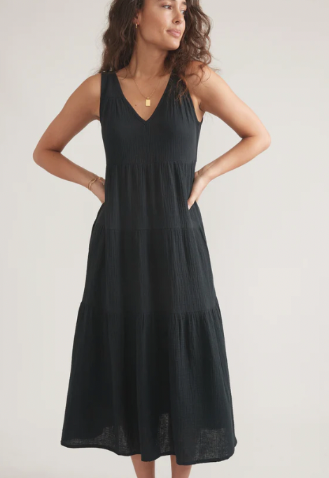 MARINE LAYER Women's Corinne Maxi Dress Black