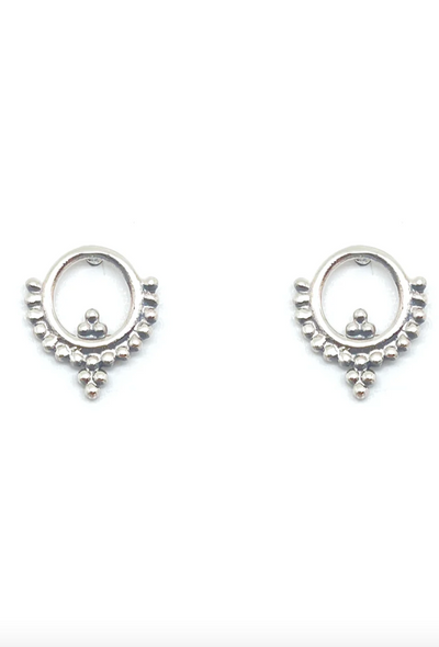 BRONWEN Tiny Charm Post Earrings Henna Silver