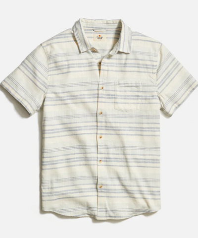 MARINE LAYER Men's Stretch Selvage Shirt Cool Baja Stripe