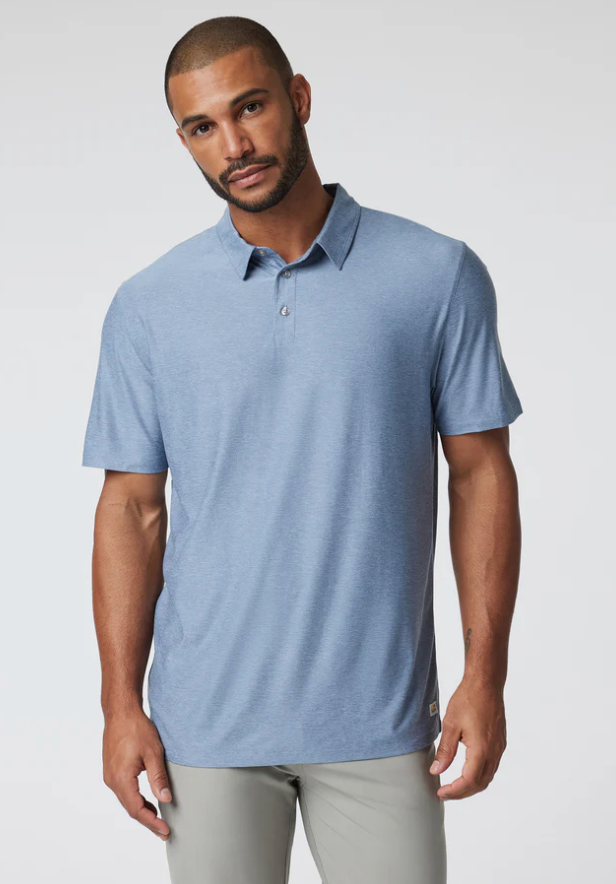 VUORI Men's Strato Tech Polo Chambray Heather