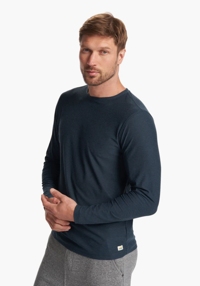 VUORI Men's L/S Strato Tech Tee Navy Heather