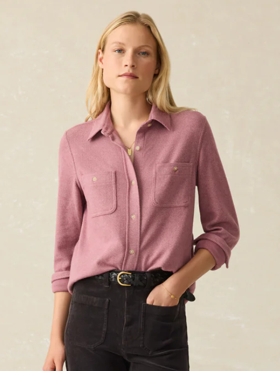 FAHERTY Women's Legend Sweater Shirt Rose Twill RTL