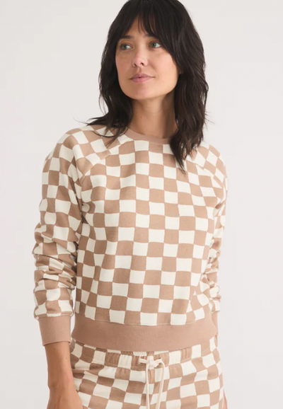 MARINE LAYER Women's Anytime Sweatshirt Checkerboard