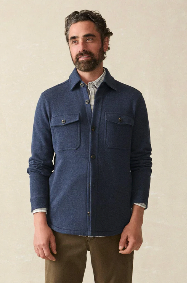 FAHERTY Men's Inlet Knit CPO Navy Night elange NIH / M