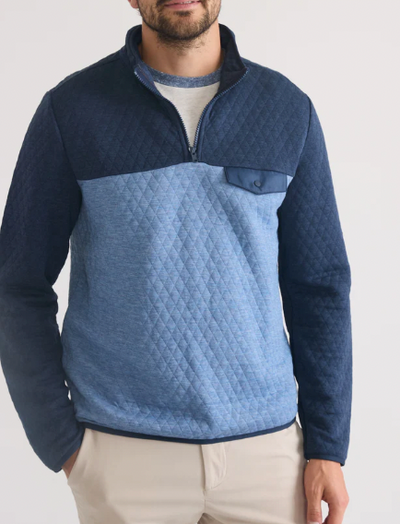 MARINE LAYER Men's Corbet Colorblock Pullover Navy/id Blue / M