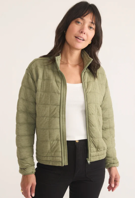 MARINE LAYER Women's Corbet Quilted Jacket Light Olive