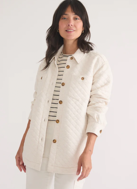 MARINE LAYER Women's Corbet Shirt Jacket Oatmeal