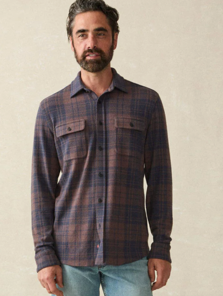 FAHERTY Men's Legend Sweater Shirt Blue ountain Plaid BOP / M