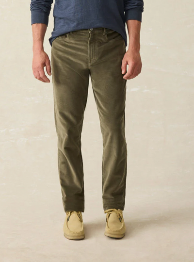 FAHERTY Men's Stretch Terry Corduroy 5 Pocket Pant Surplus Olive SRO / 32 / 32