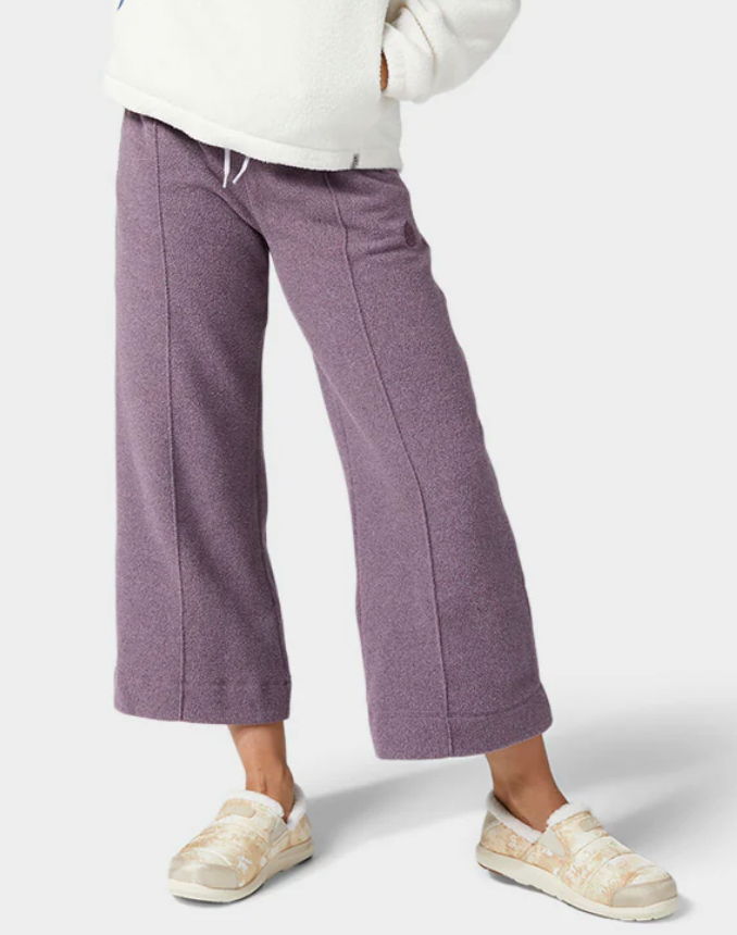 STIO Women's Turpin Fleece Wide Crop Pant Huckleberry Jam Heather