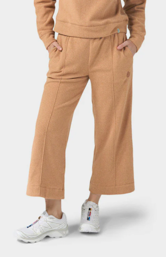 STIO Women's Turpin Fleece Wide Crop Pant Chipmunk Heather