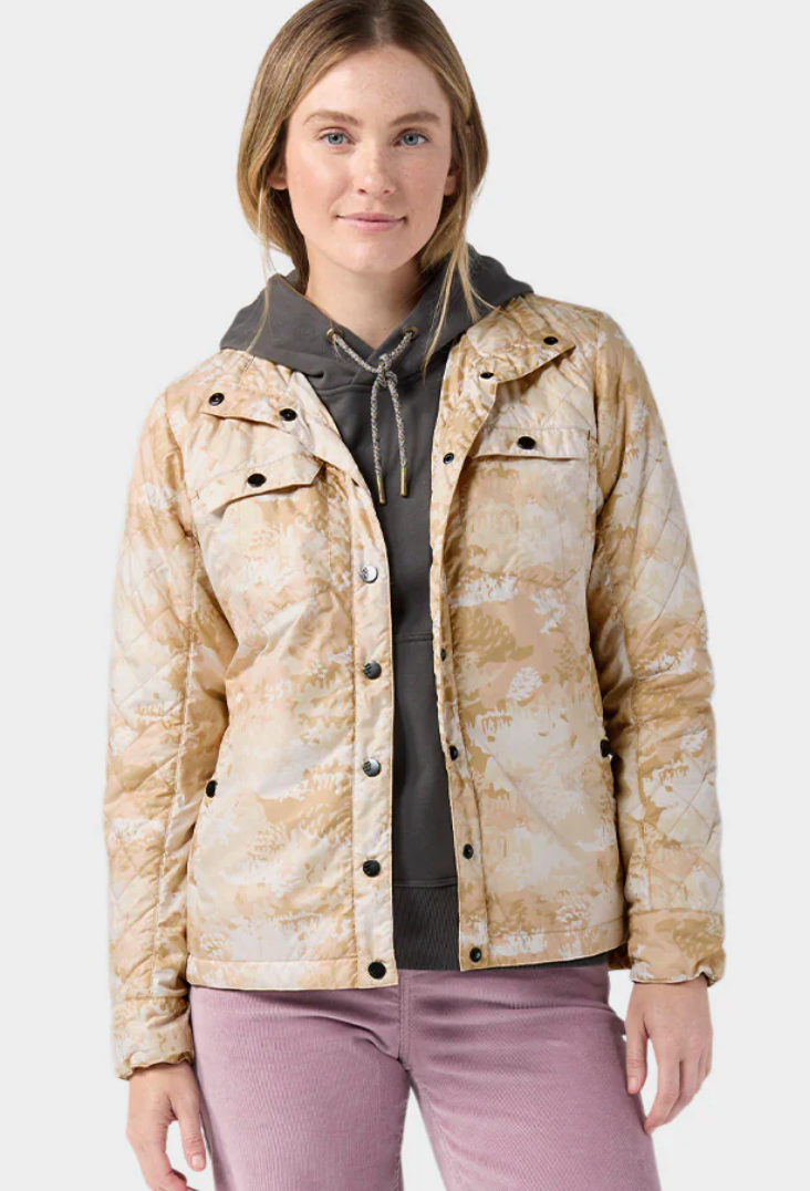 STIO Women's Skycrest Snap Shirt ountain Goat Whitebark Camo / M