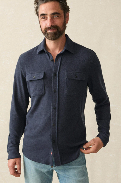 FAHERTY Men's Legend Sweater Shirt Brighton Navy Twill AVT