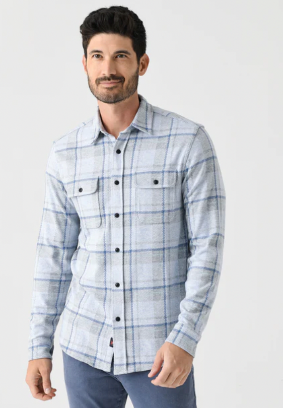 FAHERTY Men's Legend Sweater Shirt Maine Sky Plaid MAK