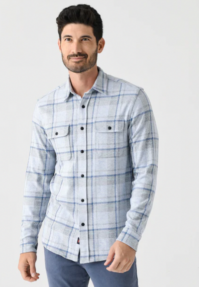 FAHERTY Men's Legend Sweater Shirt Maine Sky Plaid MAK