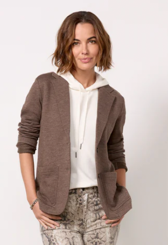 FAHERTY Women's Inlet Knit Blazer Deep Brown Heat DRH