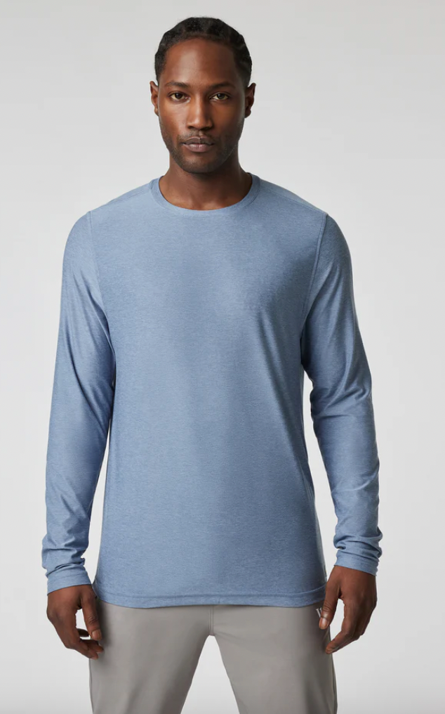 VUORI Men's L/S Strato Tech Tee Chambray Heather