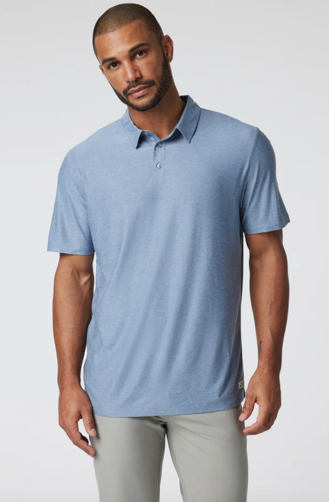 VUORI Men's Strato Tech Polo Chambray Heather