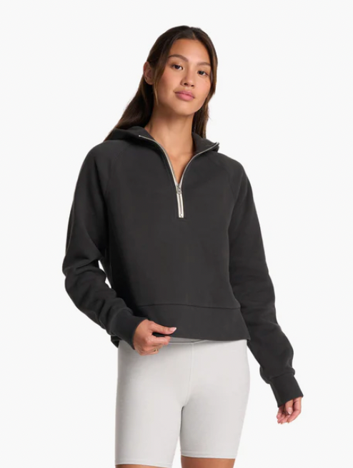 VUORI Women's Restore Half Zip Hoodie Washed Black