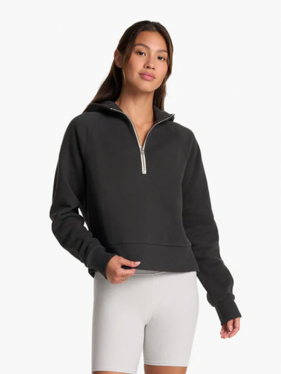 VUORI Women's Restore Half Zip Hoodie Washed Black