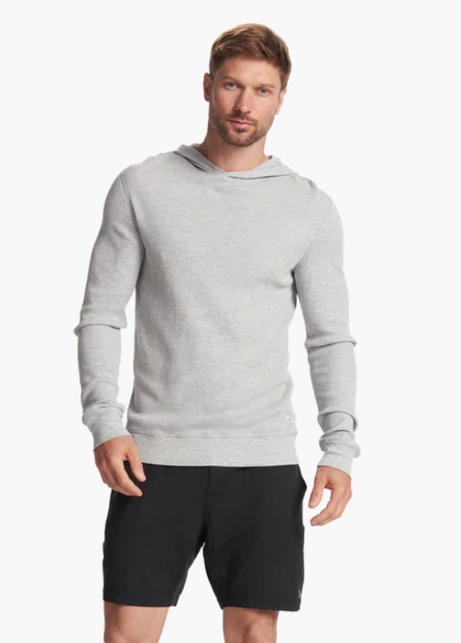 VUORI Men's Waffle Hoodie Light Heather Grey