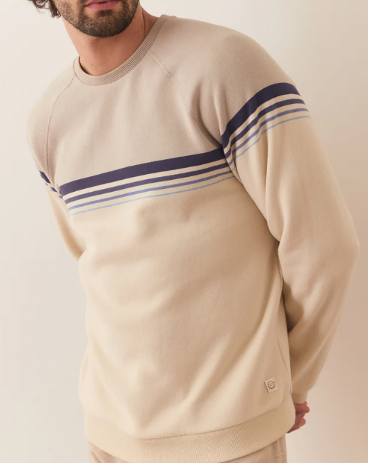 MARINE LAYER Men's Cloud 9 Fleece Crewneck Abbey Stone/Fog