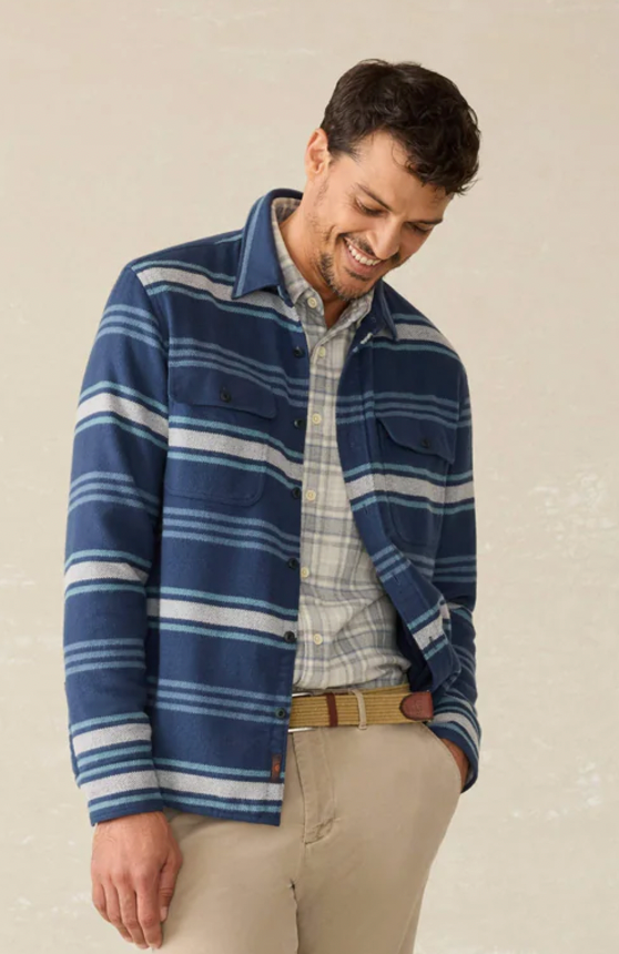 FAHERTY Men's Wavebreaker Shirt Winter ummit Stripe WSI / S