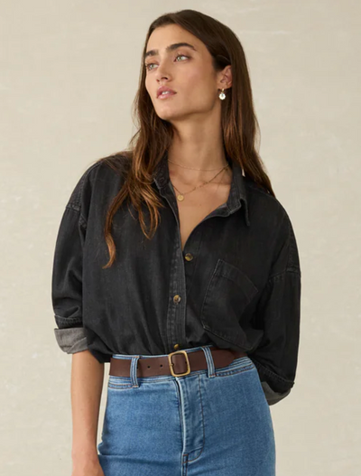 FAHERTY Women's Sunfair Denim Shirt Midnight Tide Wash IEW