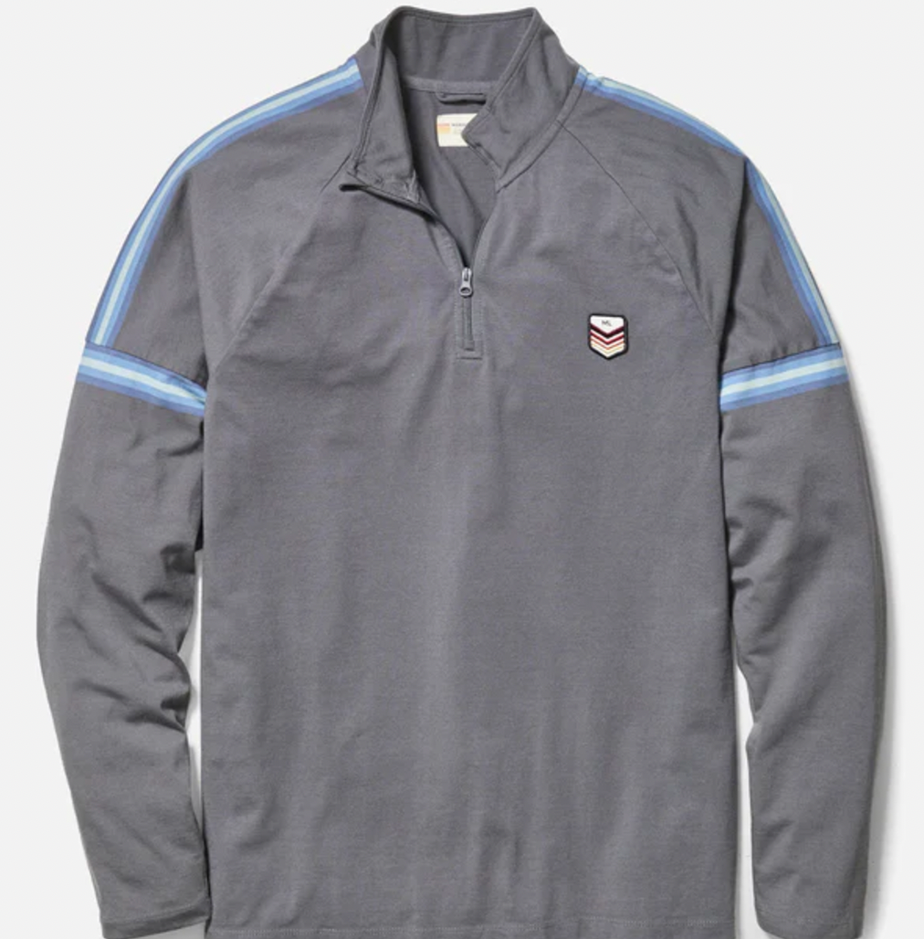 MARINE LAYER Men's Archive Quarter Zip Charcoal