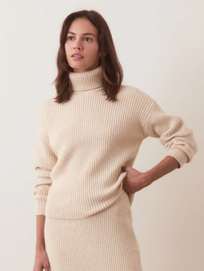 MARINE LAYER Women's Isla Knit Turtleneck Cream