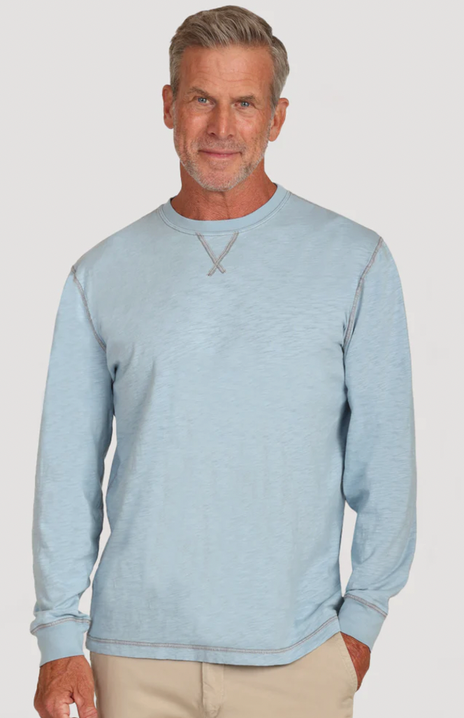 TRUE GRIT Men's Heritage Slub LS Henley Stratus