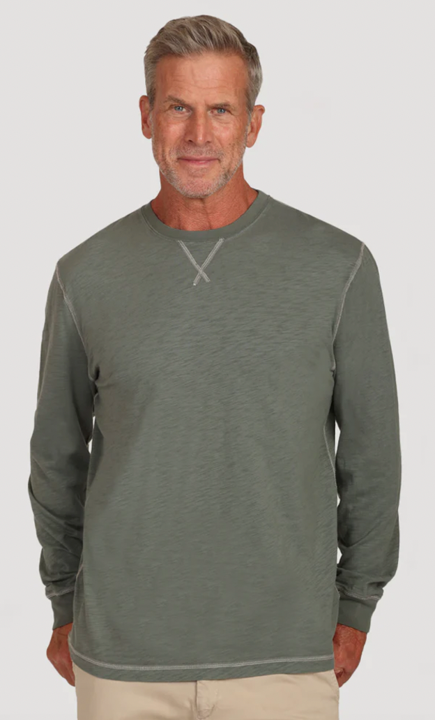 TRUE GRIT Men's Heritage Slub LS Henley Timber