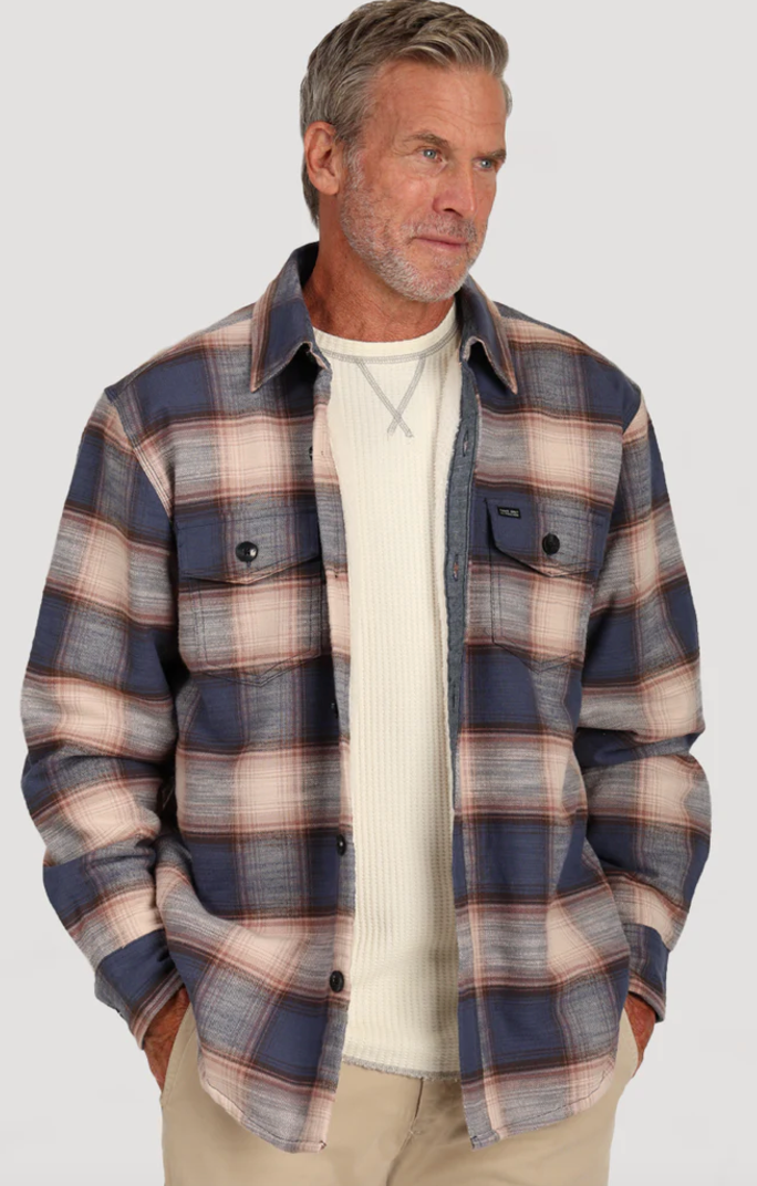 TRUE GRIT Men's Maverick Plaid Shirt Jacket Blue