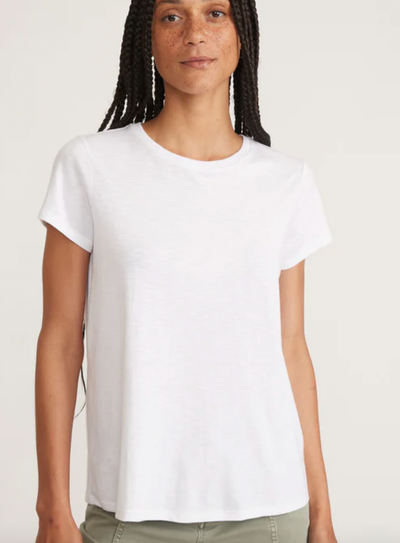 MARINE LAYER Womens Swing Crew Tee White