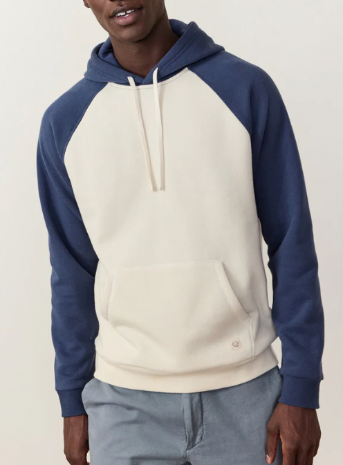 MARINE LAYER Mens Cloud 9 Fleece Hoodie Navy/Cream